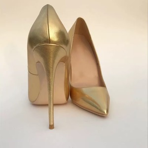 Zapatos de Tacón Alto de 12 cm con Textura de Piel de Cordero Plateada para Mujer, Zapatos de Tacón de Aguja con Punta Puntiaguda, Elegantes, de Boca Poco Profunda, para Fiesta, Boda, Cómodos, Talla 46 - Product Image 4