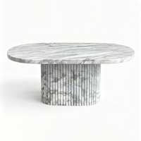 Ensemble de table à manger en marbre Calacatta Viola, design moderne, luxueux, poli et durable, pour salle à manger et salon