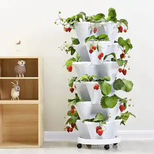 5-stufige Spirale stapelbar, stehen Erdbeere, Kräuter, Blumen und Gemüse automatische selbst bewässernde Pflanz gefäße/