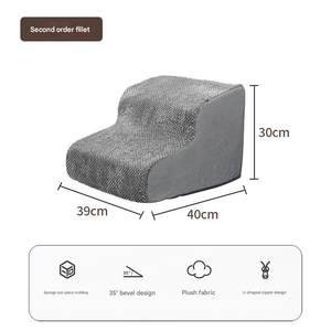 Escaliers <span class=keywords><strong>de</strong></span> luxe antidérapants pour chiens <span class=keywords><strong>de</strong></span> 2 à 5 marches, rampes pour animaux <span class=keywords><strong>de</strong></span> compagnie en éponge intégrée biseautée à 35 degrés, résistance aux rayures pour une utilisation en extérieur pour les blessés - Product Image 5