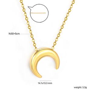 Nuevo Collar de Moda en Acero Inoxidable con Baño de Oro de 18K PVD, Diseño Minimalista de Media Luna, para Mujer - Product Image 2