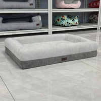 ETRIP PET Vente en gros Lit pour chien orthopédique de luxe avec logo personnalisé, lavable, avec fond antidérapant, en mousse à mémoire de forme