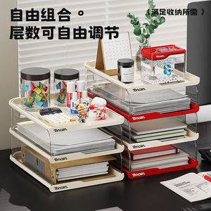 Toncen – Plateaux à documents empilables en plastique de taille moyenne pour classement de fichiers A4, idéal pour bureau et chambre - Product Image 2