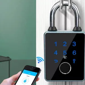 Biometric Fingerprint Door Lock Outdoor Smart Padlock With Password Key Home Office Security Door Padlock