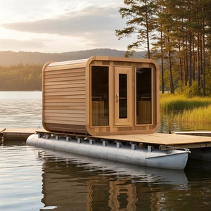 La Nueva Sauna de Vapor Exterior en Forma de Cubo de Madera de Hemlock y Redwood Canadiense Está a la Venta - Product Image 4