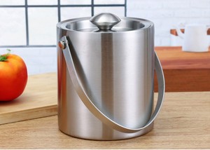 Stainless Steel Double-Walled Heat Insulated Ice Cube Bucket Round Container Bucket Wine Ice <strong>Cooler</strong> Beer Cabinet Kitchen <strong>Tool</strong> - Product Image 2