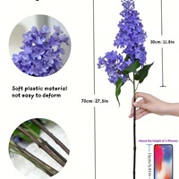 Real Touch Kunstmatige Lila Bloem Zachte Rubberen Kunstlila Steel voor Huis Bruiloft Vaas Decoratie