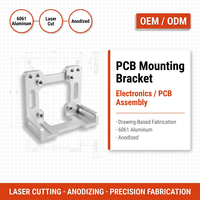 Support de montage de carte PCB en aluminium 6061 OEM, découpe laser personnalisée, fabrication de tôles anodisées