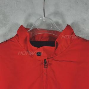 Chaqueta cortavientos de poliéster para hombre con logotipo bordado personalizado y cremallera, chaquetas de talla grande para hombre, chaqueta de cuero para motocicleta - Product Image 4