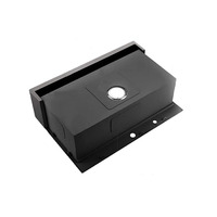Noir goutte en 304 acier inoxydable ferme bol unique tablier avant poste de travail évier fregaderos de cocina