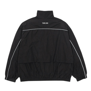 Healy Unisex Black Lightweight Polyester <b>Track</b> <b>Jacket</b> Full Sleeve Stand Collar Zipper Front Logo Sporty Design Spring Adult Size - Product Image 2