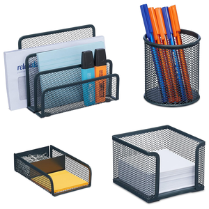 Ensemble de papeterie de <span class=keywords><strong>bureau</strong></span> en 5 pièces, ensemble d'accessoires de <span class=keywords><strong>bureau</strong></span> en métal, porte-stylos rond, ensemble de <span class=keywords><strong>rangement</strong></span> de <span class=keywords><strong>bureau</strong></span> - Product Image 3
