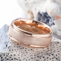Bijoux personnalisés en tungstène anneaux de mariage en tungstène or rose 18 carats pour femmes hommes bague de fiançailles bijoux de mode anneaux en gros