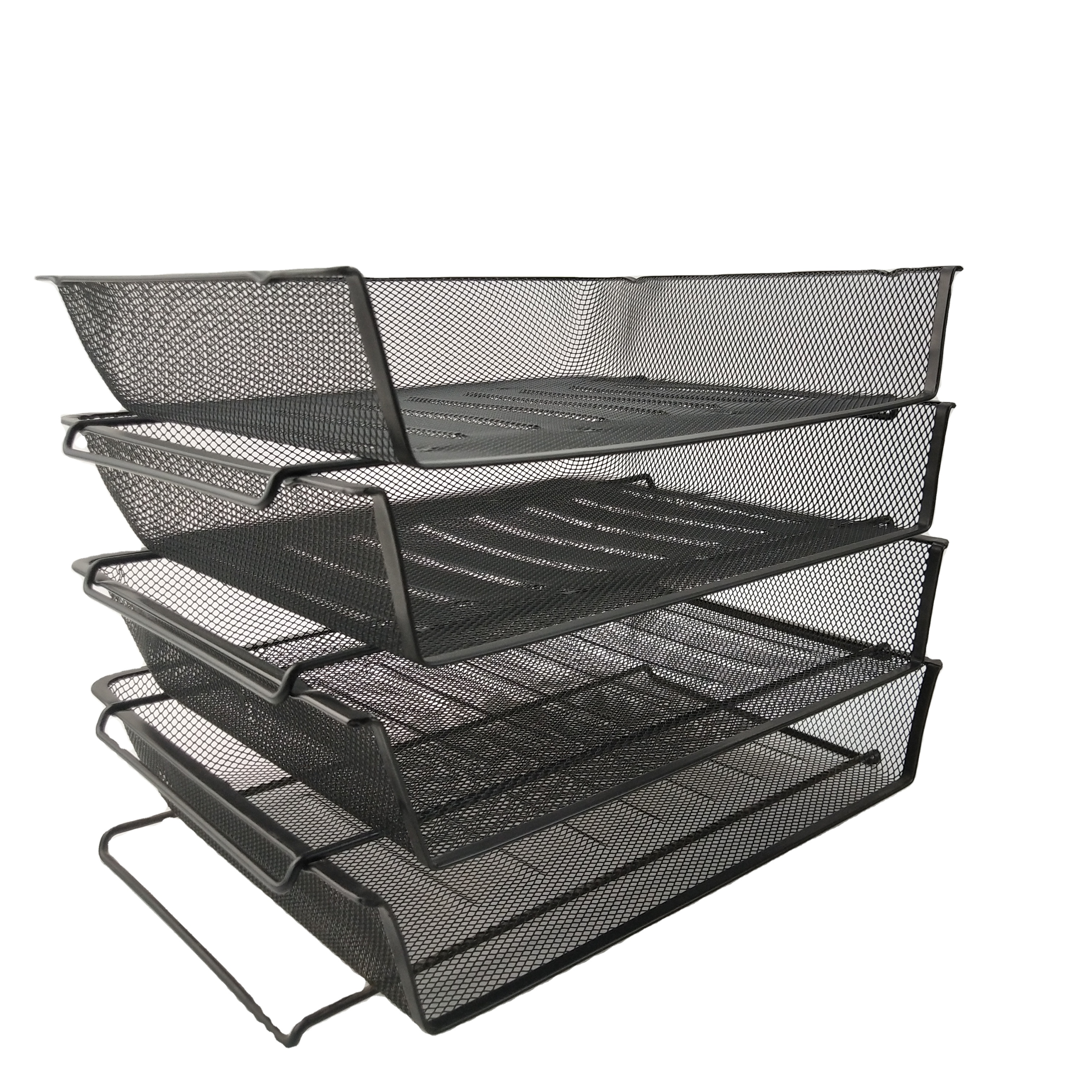 Bamboo Desk File Sorter Organizer, All-Purpose Document Letter Mail Tray Sorter with 4 Adjustable Shelves Home Office, Natural