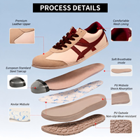 Chaussures de sécurité AOXIANG mi-montantes légères et confortables avec embout en acier, noires, pour semelle intermédiaire en PU, antistatiques, unisexe