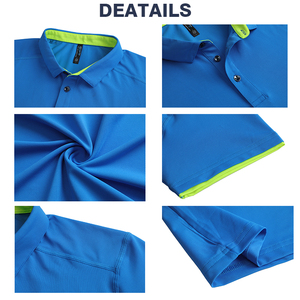 Chemise de golf décontractée à manches courtes pour homme, anti-rides, avec logo brodé, poche, polyester/coton, disponible jusqu'à 6XL - Product Image 5