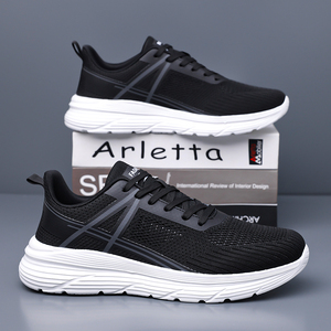 Zapatillas deportivas ligeras, zapatillas para correr de malla transpirable, suela gruesa con amortiguación cómoda, calzado para caminar, gimnasio, trotar, Fitness - Product Image 6