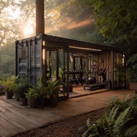 Conteneur de sport multi-usages de 20 pieds de haute qualité, salle de sport préfabriquée en acier modulaire, pod de fitness extérieur