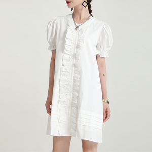 Vestido de verano de manga abombada, falda holgada, <span class=keywords><strong>hongo</strong></span>, longitud media, 2023 - Product Image 1