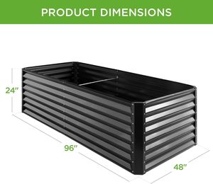 Rustproof Galvanized Raised Garden Bed DIY Assemble Black Silver Custom Metal <b>Planter</b> For Backyard <b>Vegetable</b> Herb Flower - Product Image 1
