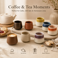 Service à thé en grès, petite tasse à vin en porcelaine, tasse à café, tasse à thé Kung Fu chinoise, tasse à thé en céramique simple de style japonais OEM/ODM