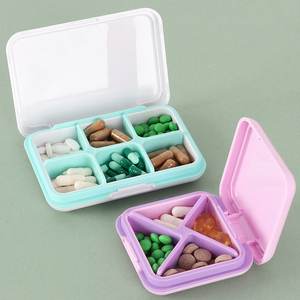 YUZMEI Boîte à pilules de voyage en gros avec coupe-pilules, séparateur de comprimés portable, organiseur de pilules magnétique, petit étui pour compléments alimentaires - Product Image 5