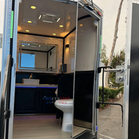 Remorque Sanitaire Autonome et Écologique à 2 Cabines de Luxe, Conforme aux Normes Américaines, pour Événements Extérieurs et Mariages