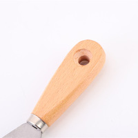 Couteau à mastic multifonction en acier inoxydable/acier au carbone, manche en bois, outil de grattoir de finition de peinture murale