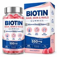 Gummies Beauté Nutritionnelles à Haute Concentration de Biotine, Peptides de Collagène, Silice de Bambou, Vitamines C, E, Zinc – Approvisionnement Personnalisé