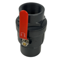 [SWD007] Robinet à bille en PVC de haute qualité 3/4'' - Poignée rouge et corps noir
