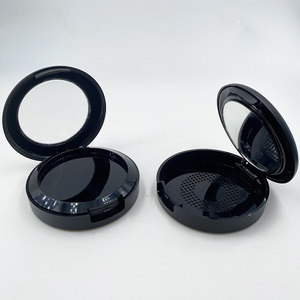 Estuche Redondo Vacío para Polvo Compacto con Ventana Transparente, Espejo Incorporado, Tamiz de Malla y Contenedor Cosmético de Plástico con Logotipo Personalizado - Product Image 1