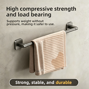 Porte-serviettes mural sans perçage, gris anthracite, style nordique, <span class=keywords><strong>pour</strong></span> appartement, avec étagère <span class=keywords><strong>de</strong></span> rangement et <span class=keywords><strong>barre</strong></span> simple <span class=keywords><strong>pour</strong></span> <span class=keywords><strong>salle</strong></span> <span class=keywords><strong>de</strong></span> <span class=keywords><strong>bain</strong></span> - Product Image 5
