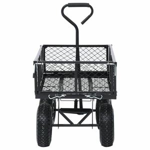 Garden Car Steel Mesh Mobile <b>Tool</b> <b>Cart</b> Four Wheel Detachable Black 865x465x230mm - Product Image 1