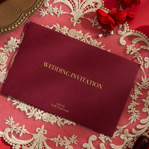 Enveloppes d'invitation de mariage en papier texturé de luxe personnalisées, avec estampage à chaud en feuille d'or pour le <span class=keywords><strong>golf</strong></span>, vente en gros - Product Image 3