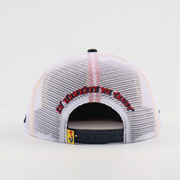 Casquette Trucker à 6 Panneaux Personnalisée avec Filet en Jersey Tropical, Visière Plate, Logo Personnalisé et Broderie de Patch en Caoutchouc - Snapback Unisexe