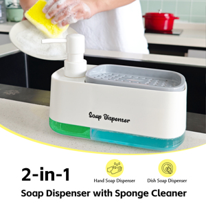 <span class=keywords><strong>Dispensador</strong></span> jabón líquido bomba doble personalizable plástico blanco hogar/negocio - Product Image 2