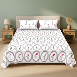 High Demanded Hand Block Print Bedsheet Indian Cotton Floral Jaipur Handmade Boho <b>Bedspread</b> <b>King</b> <b>Size</b> Bedroom Decor - Product Image 2