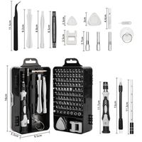 Venta de fábrica, Juego de puntas de destornillador de precisión 115 en 1, herramienta de reparación electrónica magnética de grado DIY, Kit de reparación de teléfonos móviles de plástico