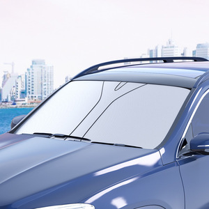 Pare-soleil pliable pour pare-brise avant de voiture, en titane argenté, isolation thermique, ajustement universel pour voitures - Product Image 1