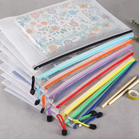 Porte-documents transparent en PVC A4 personnalisé, sac à documents en plastique imperméable, pochette à fermeture éclair en maille pour fournitures scolaires et de bureau, sac à documents