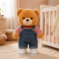 Oso de peluche personalizado relleno de algodón PP personalizado con ropa y logotipos hechos de felpa larga