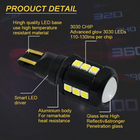 Bombilla LED CANBUS para Auto, 12V, Blanca, Roja, Amarilla, 921 912 T15 W16W, Sin Errores, para Luz de Reversa