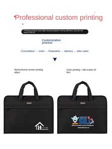 Grande capacité Portable Oxford tissu fermeture éclair porte-documents multicouche fichier stockage sac d'affaires Options de personnalisation pour hommes - Product Image 5