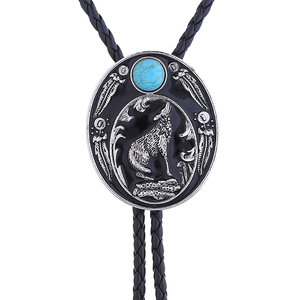 Vente en gros à bas prix <span class=keywords><strong>Cravate</strong></span> bolo vintage motif loup Western <span class=keywords><strong>Cowboy</strong></span> Southwest Fashion Silver Country cuir Turquoise Bolo <span class=keywords><strong>Cravate</strong></span> - Product Image 3