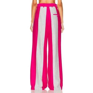 Nouveau pantalon large pour femme, couleur personnalisée, taille ajustable, décontracté, en lin et coton, style OOTD - Product Image 3