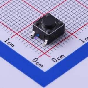 TS-1102S-B-B-B Tactile Switch SMD-4P,6x6mm Switch Single Pole Single Throw Round Button 1.6N Vertical Mount - Product Image 1