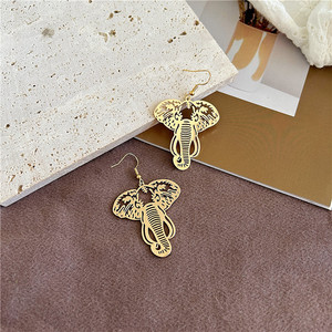 Pendientes Colgantes Vintage con Diseño de Elefante Calado para Mujer, Joyería Étnica de Estilo Distintivo - Product Image 2