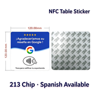 Autocollants de table en acrylique NFC ukrainiens pour carte de commentaires Google, avec fonction de lecture par simple contact, pour menu et signalisation de codes en espagnol et allemand