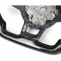 Volante VW LED de Fibra de Carbono Premium Deportivo con Base Plana, Agarre Mejorado, Personalizado, Reemplazo para la Mayoría de los Modelos, Alto Rendimiento