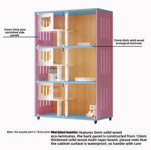 <span class=keywords><strong>Cage</strong></span> à chat panoramique pour la maison, armoire à chat mobile à plusieurs niveaux avec roulettes, <span class=keywords><strong>cage</strong></span> à chat transparente avec griffoir - Product Image 4
